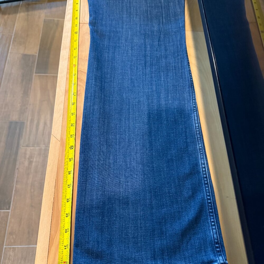Women's Blue Denim Wide-Leg Pants - Picture 2 of 4